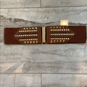 Brown studded belt